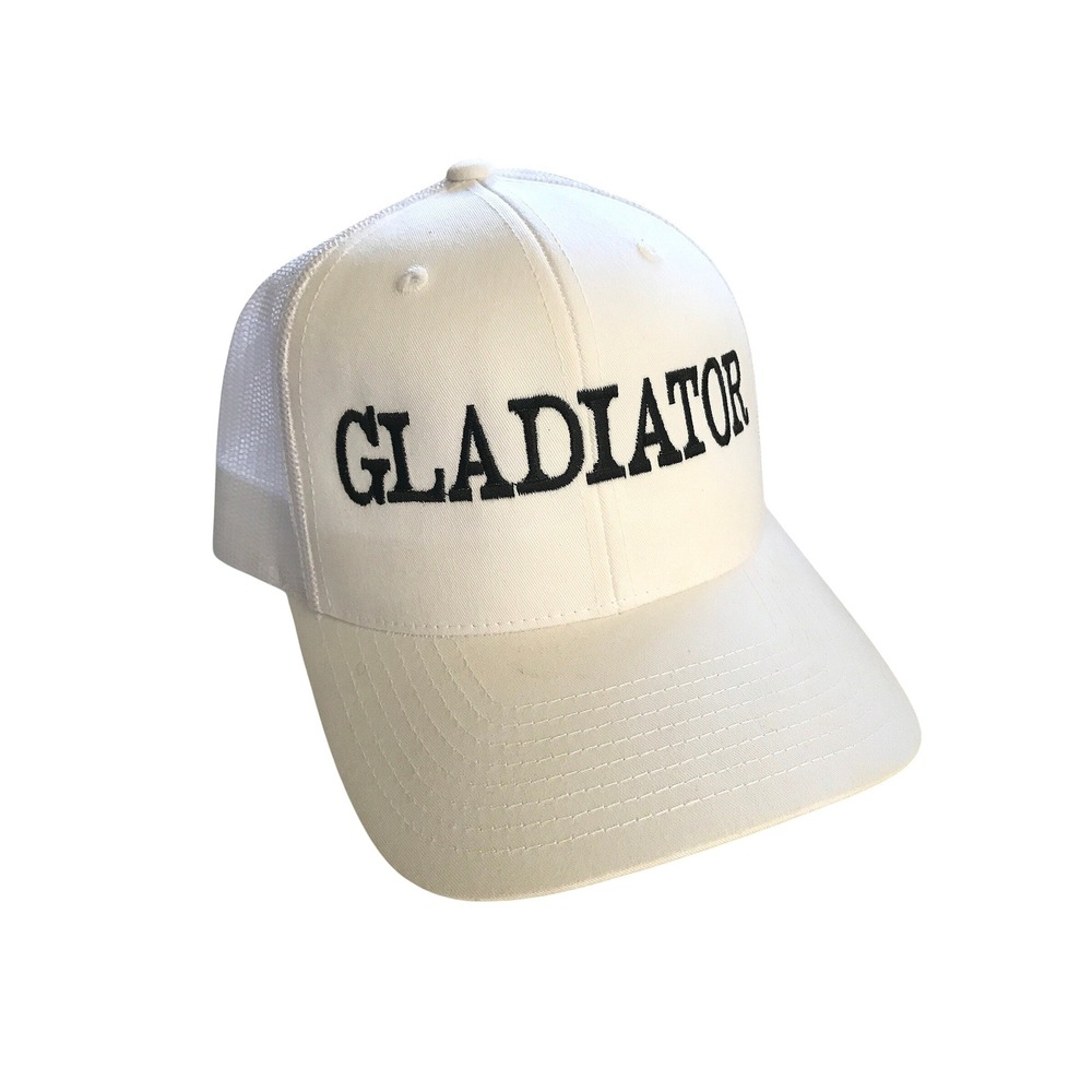 Yupoong The Classics Gladiator Trucker Hat White Black Mesh Snapback Cap